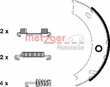 Metzger KR 956 - Комплект спирачна челюст, ръчна спирачка vvparts.bg