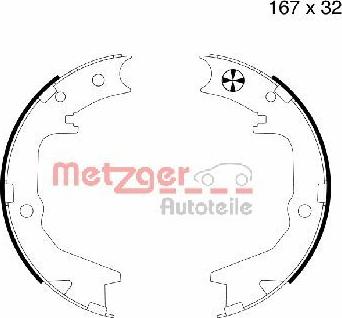 Metzger MG 994 - Комплект спирачна челюст, ръчна спирачка vvparts.bg