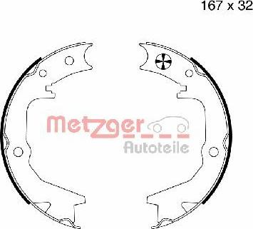 Metzger MG 992 - Комплект спирачна челюст, ръчна спирачка vvparts.bg