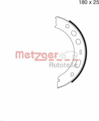 Metzger MG 979 - Комплект спирачна челюст, ръчна спирачка vvparts.bg