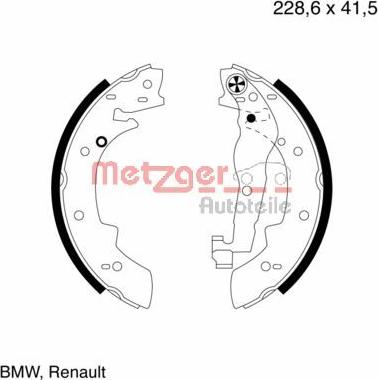 Metzger MG 400 - Комплект спирачна челюст vvparts.bg