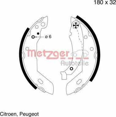 Metzger MG 415 - Комплект спирачна челюст vvparts.bg