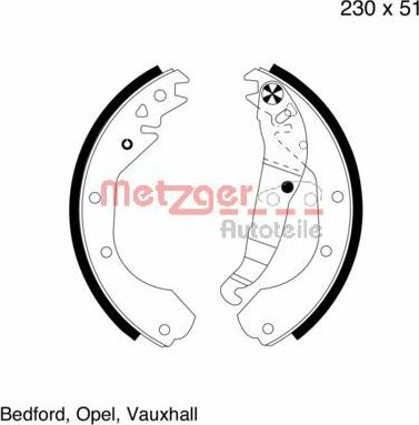 Metzger MG 418 - Комплект спирачна челюст vvparts.bg