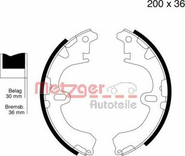 Metzger MG 556 - Комплект спирачна челюст vvparts.bg