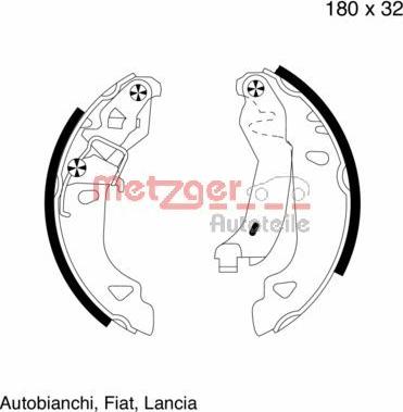 Metzger MG 585 - Комплект спирачна челюст vvparts.bg