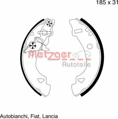 Metzger MG 586 - Комплект спирачна челюст vvparts.bg