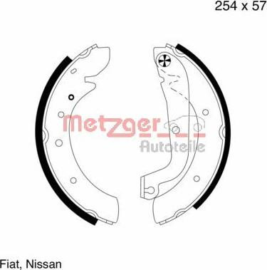 Metzger MG 570 - Комплект спирачна челюст vvparts.bg