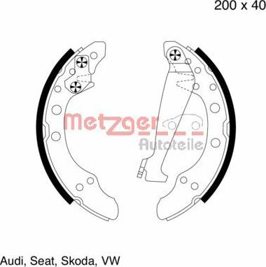 Metzger MG 571 - Комплект спирачна челюст vvparts.bg