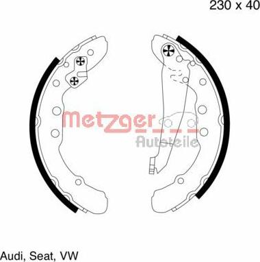 Metzger MG 572 - Комплект спирачна челюст vvparts.bg