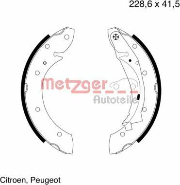 Metzger MG 641 - Комплект спирачна челюст vvparts.bg