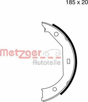 Metzger MG 652 - Комплект спирачна челюст, ръчна спирачка vvparts.bg
