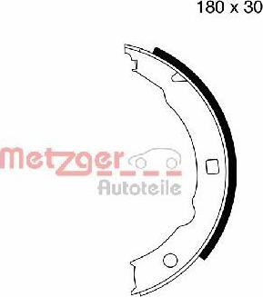 Metzger MG 665 - Комплект спирачна челюст, ръчна спирачка vvparts.bg