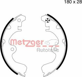 Metzger MG 617 - Комплект спирачна челюст vvparts.bg