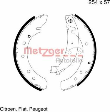 Metzger MG 620 - Комплект спирачна челюст vvparts.bg