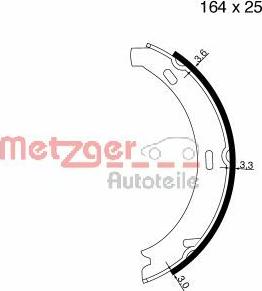 Metzger MG 813 - Комплект спирачна челюст, ръчна спирачка vvparts.bg