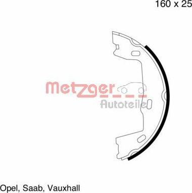 Metzger MG 347 - Комплект спирачна челюст, ръчна спирачка vvparts.bg