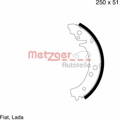 Metzger MG 351 - Комплект спирачна челюст vvparts.bg