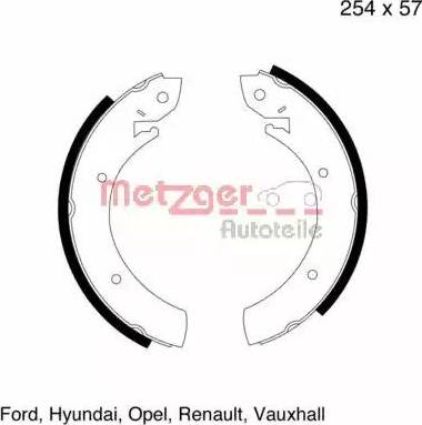 Metzger MG 325 - Комплект спирачна челюст vvparts.bg