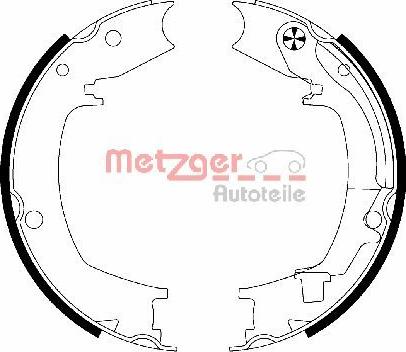 Metzger MG 204 - Комплект спирачна челюст, ръчна спирачка vvparts.bg