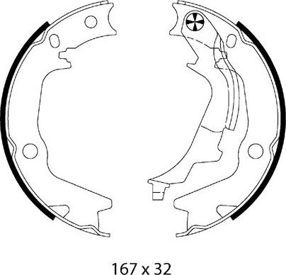 Metzger MG 226 - Комплект спирачна челюст, ръчна спирачка vvparts.bg