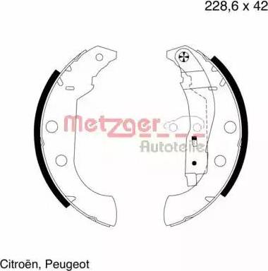 Metzger MG 704 - Комплект спирачна челюст vvparts.bg