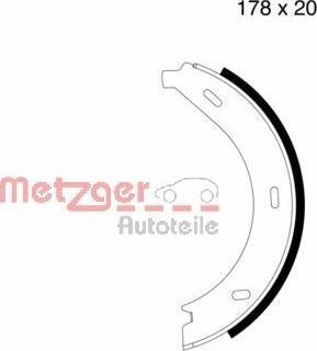 Metzger MG 710 - Комплект спирачна челюст, ръчна спирачка vvparts.bg