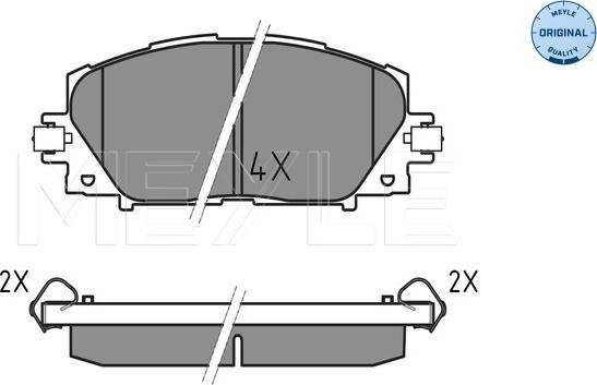 Meyle 025 244 5116 - Комплект спирачно феродо, дискови спирачки vvparts.bg