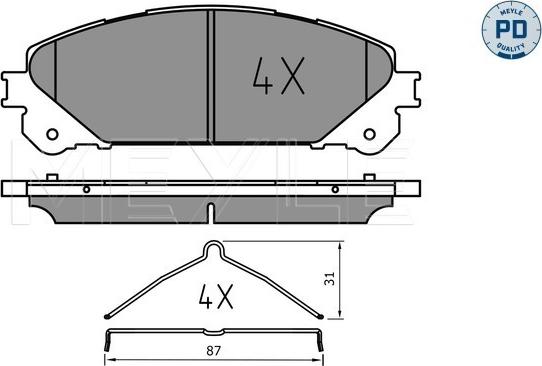 Meyle 025 244 5218/PD - Комплект спирачно феродо, дискови спирачки vvparts.bg