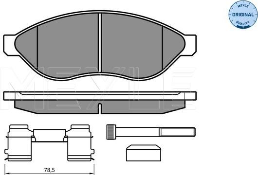 Meyle 025 244 6819/W2 - Комплект спирачно феродо, дискови спирачки vvparts.bg