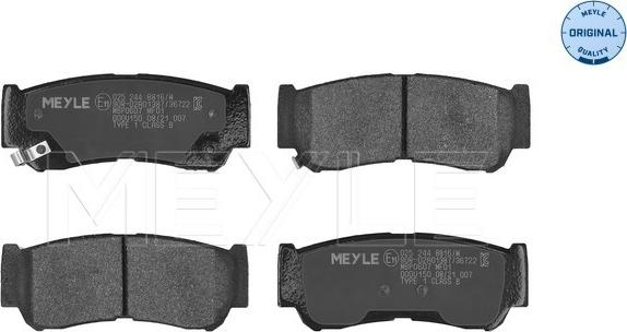 Meyle 025 244 8816/W - Комплект спирачно феродо, дискови спирачки vvparts.bg