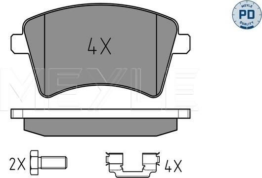 Meyle 025 246 9318/PD - Комплект спирачно феродо, дискови спирачки vvparts.bg