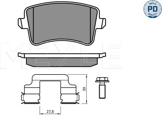 Meyle 025 246 0617-2/PD - Комплект спирачно феродо, дискови спирачки vvparts.bg