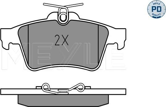 Meyle 025 241 3716/PD - Комплект спирачно феродо, дискови спирачки vvparts.bg