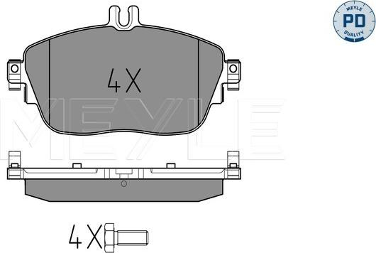 Meyle 025 248 6919/PD - Комплект спирачно феродо, дискови спирачки vvparts.bg