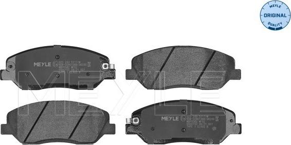 Meyle 025 243 5117/W - Комплект спирачно феродо, дискови спирачки vvparts.bg