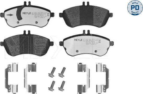 Meyle 025 243 0620-1/PD - Комплект спирачно феродо, дискови спирачки vvparts.bg