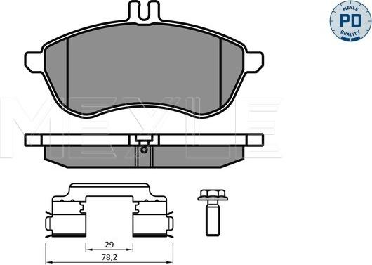 Meyle 025 243 0620-2/PD - Комплект спирачно феродо, дискови спирачки vvparts.bg