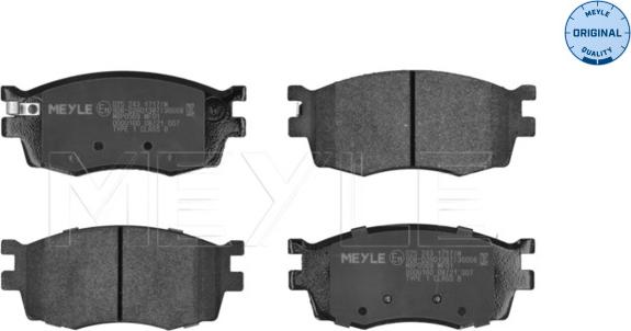 Meyle 025 243 1717/W - Комплект спирачно феродо, дискови спирачки vvparts.bg