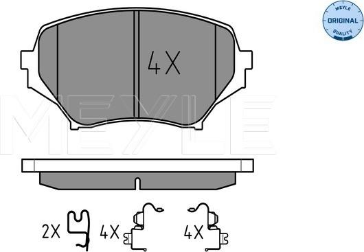 Meyle 025 242 9714/W - Комплект спирачно феродо, дискови спирачки vvparts.bg