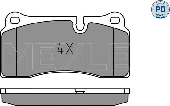 Meyle 025 242 6118/PD - Комплект спирачно феродо, дискови спирачки vvparts.bg