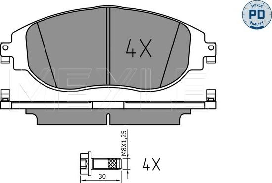 Meyle 025 247 3821/PD - Комплект спирачно феродо, дискови спирачки vvparts.bg