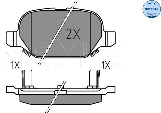 Meyle 025 254 1014 - Комплект спирачно феродо, дискови спирачки vvparts.bg