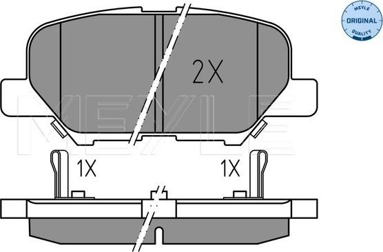 Meyle 025 256 8814 - Комплект спирачно феродо, дискови спирачки vvparts.bg