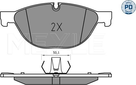 Meyle 025 250 4519/PD - Комплект спирачно феродо, дискови спирачки vvparts.bg