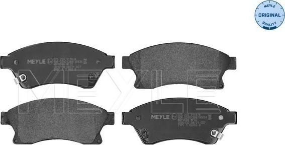 Meyle 025 250 3118/W - Комплект спирачно феродо, дискови спирачки vvparts.bg