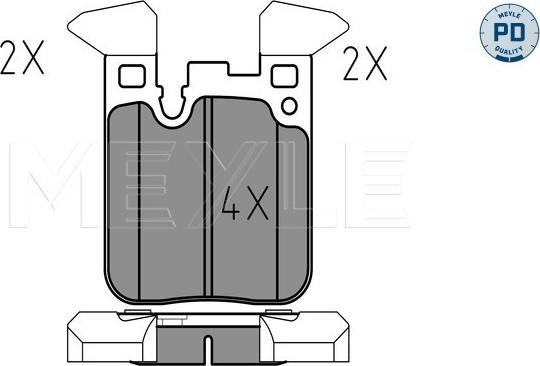 Meyle 025 250 2916/PD - Комплект спирачно феродо, дискови спирачки vvparts.bg