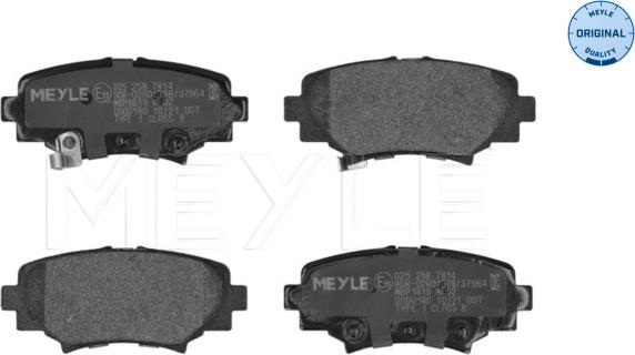 Meyle 025 258 7814 - Комплект спирачно феродо, дискови спирачки vvparts.bg