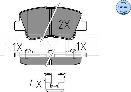 Meyle 025 253 3715/W - Комплект спирачно феродо, дискови спирачки vvparts.bg