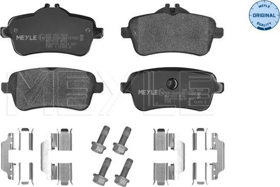 Meyle 025 252 1618 - Комплект спирачно феродо, дискови спирачки vvparts.bg