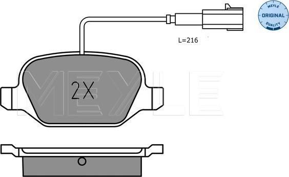 Meyle 025 252 3717 - Комплект спирачно феродо, дискови спирачки vvparts.bg